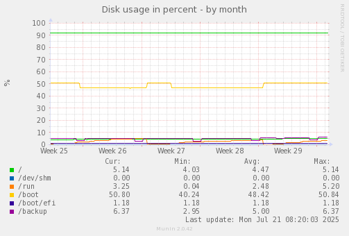 Disk usage in percent