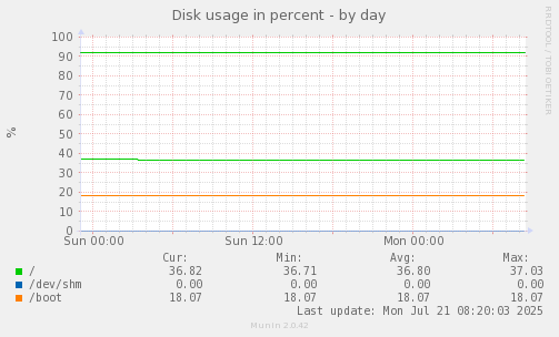 Disk usage in percent