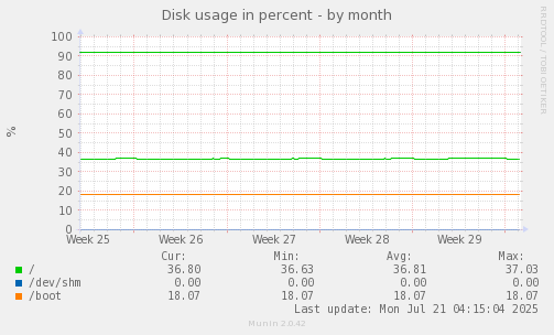 Disk usage in percent