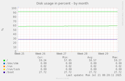 Disk usage in percent