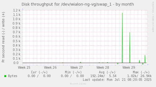 Disk throughput for /dev/wialon-ng-vg/swap_1